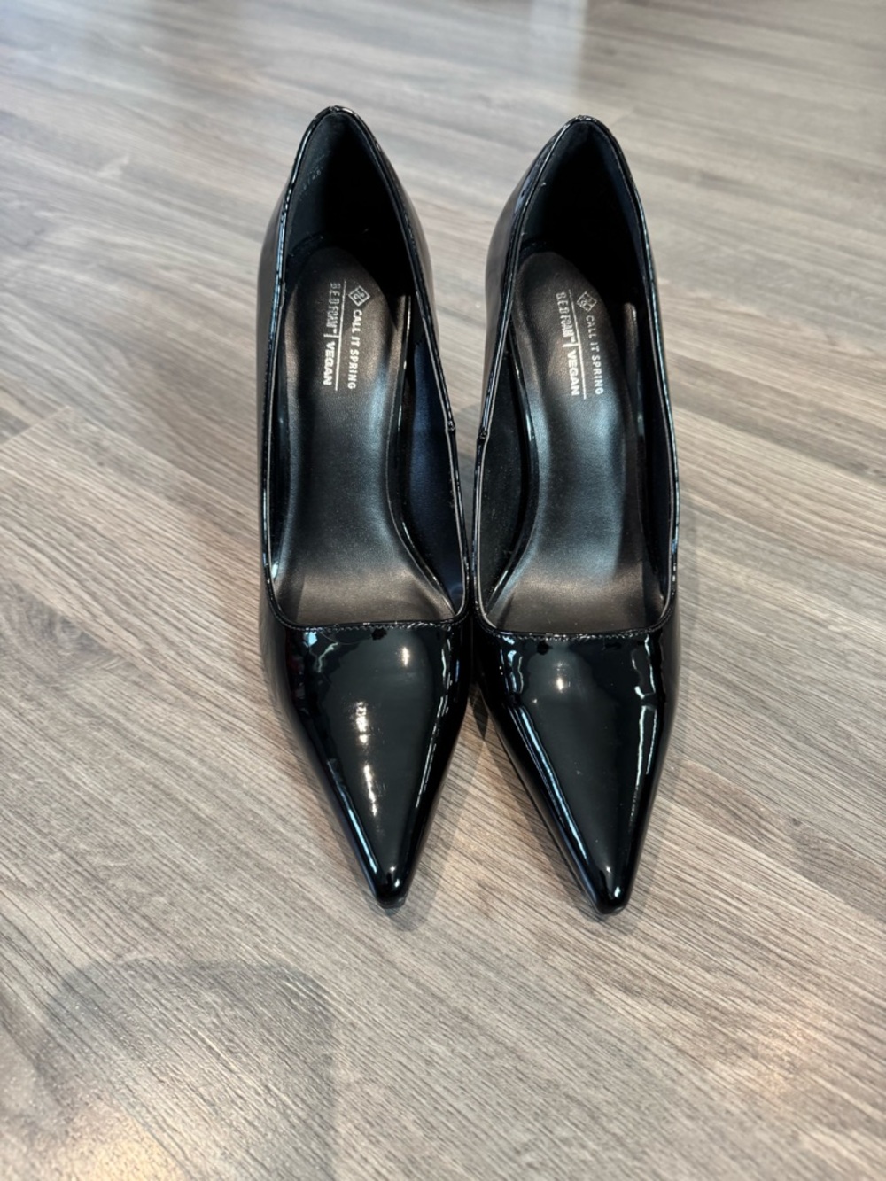 Call It Spring Black Patent Pointed Toe Pumps